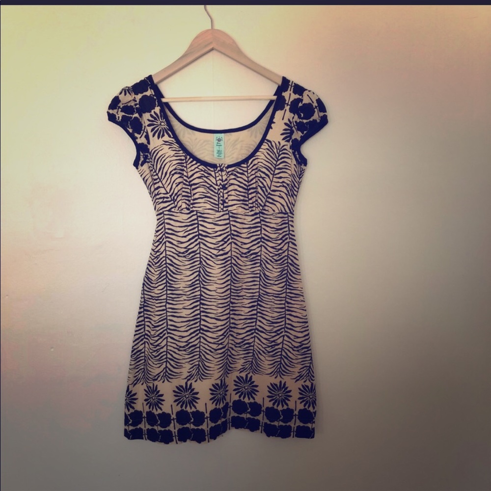 Free people tan and black floral dress